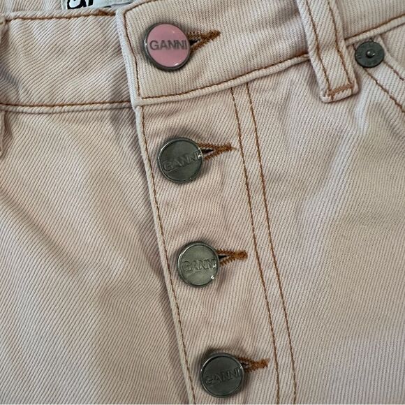 GANNI Pink Denim Core Lovy Straight-Leg Jeans - Picture 4 of 10
